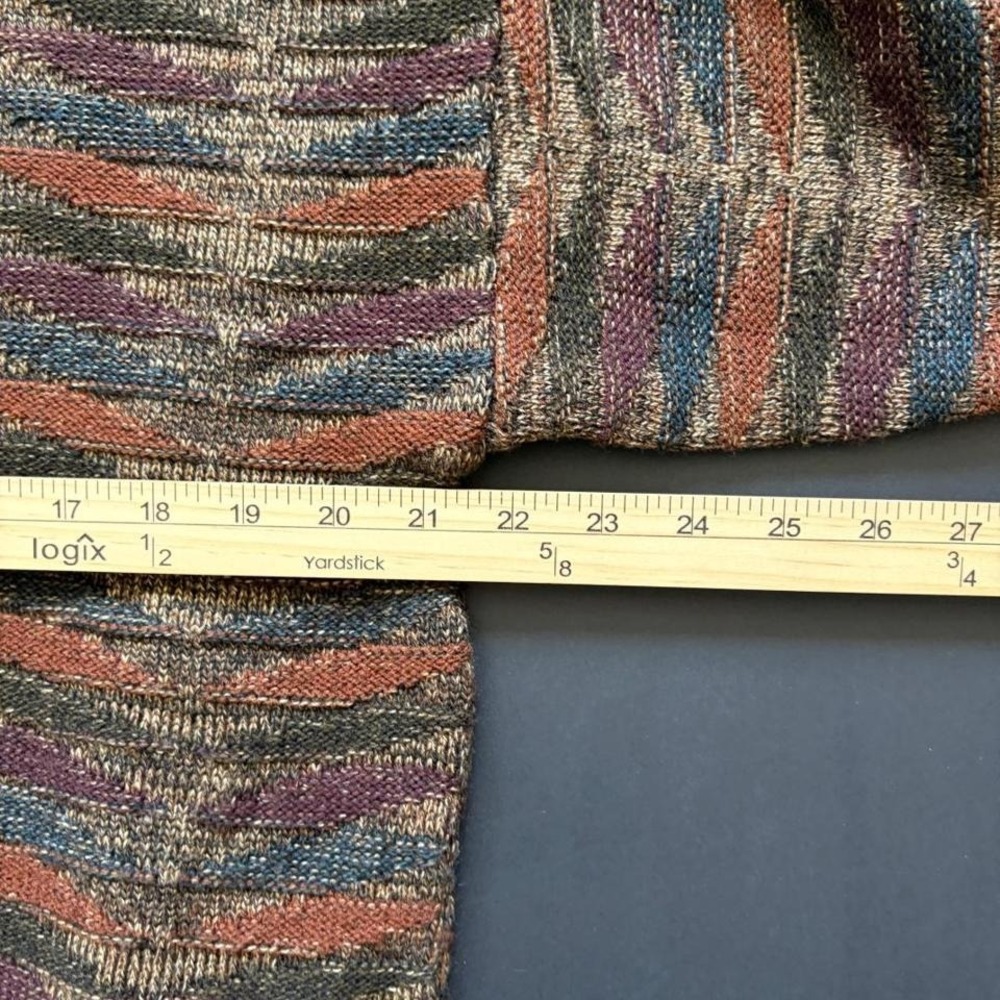90s patterned chunky knit sweater - Picture 4 of 5